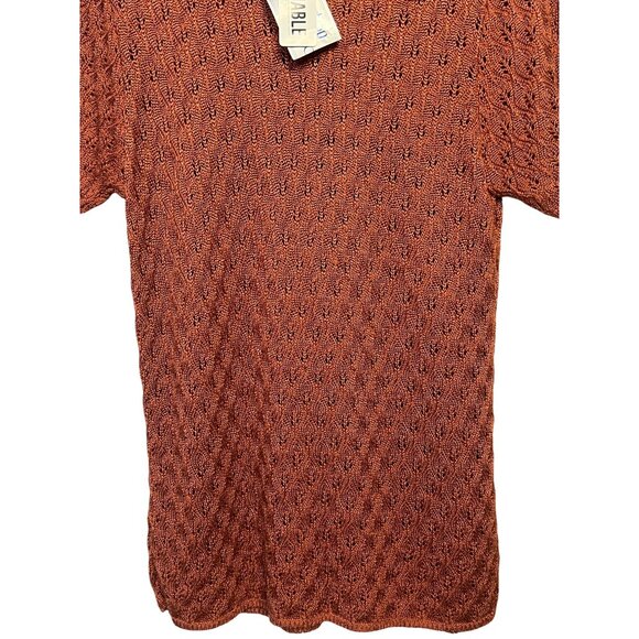 NWT VTG Norton McNaughton Women Open texture Knit Top Small Crew-neck USA Mature - Picture 4 of 16